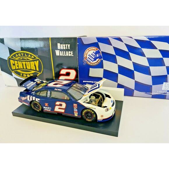 1999 Taurus Rusty Wallace #2 Miller Lite Last Lap Of The Century 1:24 Scale Car - Picture 6 of 12